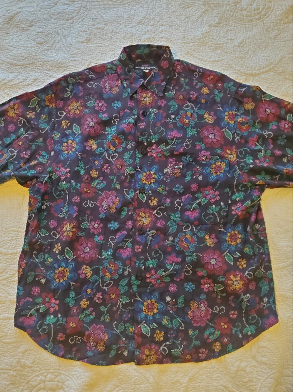 GUESS By Georges Marciano Rare Vintage Early 90s Button Up Shirt Mens Oversized